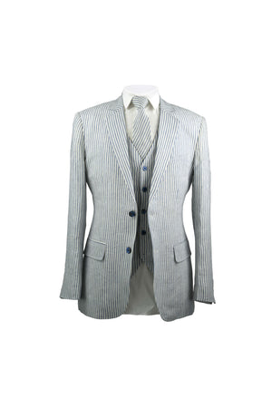 Blue Stripe Business Style Slim Fit Mens Pinstripe Suit For Weddings  Customizable Luxury Costume, Set For Group Matching 2023 From Oscaranne,  $111.16 | DHgate.Com